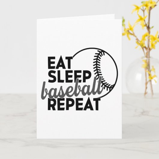 Eat Sleep Baseball Repeat Karte (Gelbe Blume)