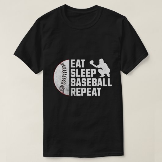 Eat Sleep Baseball Repeat T-Shirt (Design vorne)