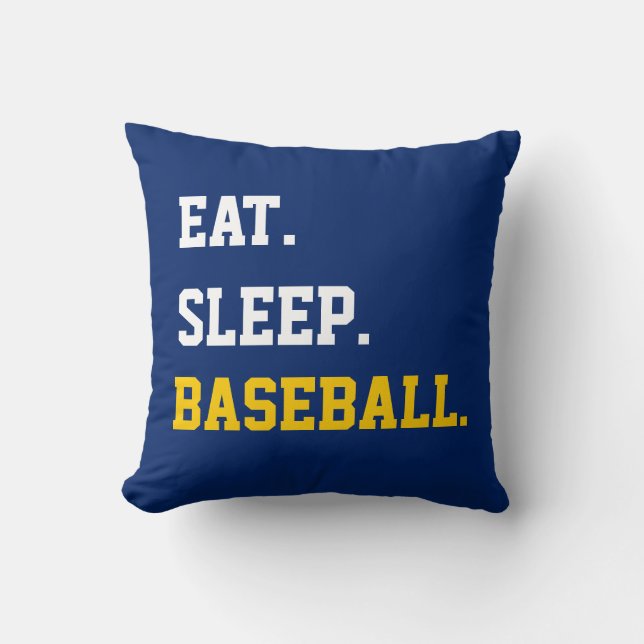 Eat Sleep Baseball Sleutelhanger Ronde Button 7,6  Kissen (Vorderseite)