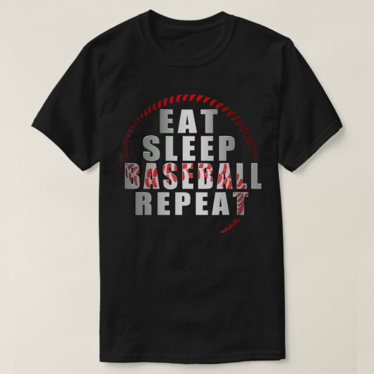 Eat Sleep Baseball Wiederholung Baseball Player Fu T-Shirt (Design vorne)