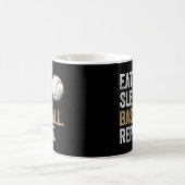 Eat Sleep Baseball Wiederholung Baseball und Spiel Kaffeetasse (Mittel)
