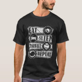 Eat Sleep Baseball Wiederholung erschüttert T-Shirt (Vorderseite)
