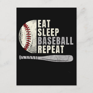 Eat Sleep Baseball Wiederholung Funny Baseball Pla Begleitkarte