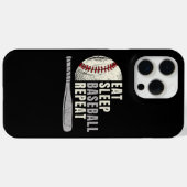 Eat Sleep Baseball Wiederholung Funny Baseball Pla Case-Mate iPhone Hülle (Rückseite (Horizontal))