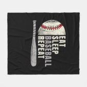 Eat Sleep Baseball Wiederholung Funny Baseball Pla Fleecedecke (Vorderseite (Horizontal))