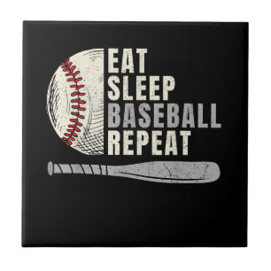 Eat Sleep Baseball Wiederholung Funny Baseball Pla Fliese