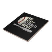 Eat Sleep Baseball Wiederholung Funny Baseball Pla Fliese (Seite)