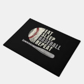 Eat Sleep Baseball Wiederholung Funny Baseball Pla Fußmatte (Schrägansicht)