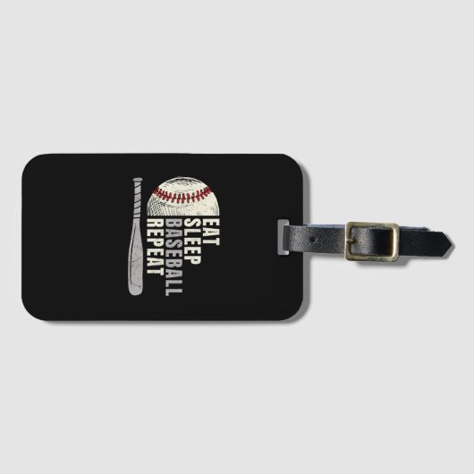 Eat Sleep Baseball Wiederholung Funny Baseball Pla Gepäckanhänger (Vorderseite (Horizontal))
