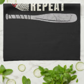Eat Sleep Baseball Wiederholung Funny Baseball Pla Geschirrtuch (Gefaltet)