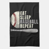 Eat Sleep Baseball Wiederholung Funny Baseball Pla Geschirrtuch (Vertikal)