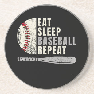Eat Sleep Baseball Wiederholung Funny Baseball Pla Getränkeuntersetzer