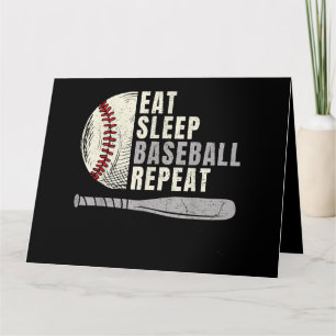 Eat Sleep Baseball Wiederholung Funny Baseball Pla Karte