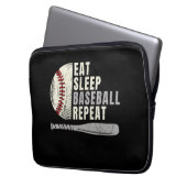 Eat Sleep Baseball Wiederholung Funny Baseball Pla Laptopschutzhülle (Vorderseite Links)