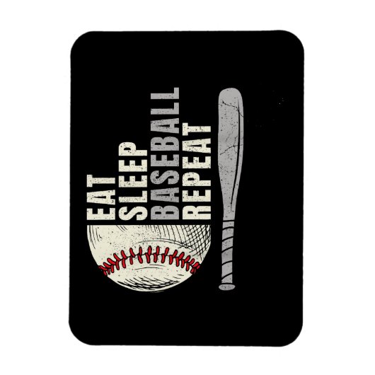 Eat Sleep Baseball Wiederholung Funny Baseball Pla Magnet (Vertikal)