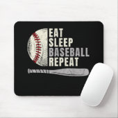 Eat Sleep Baseball Wiederholung Funny Baseball Pla Mousepad (Mit Mouse)