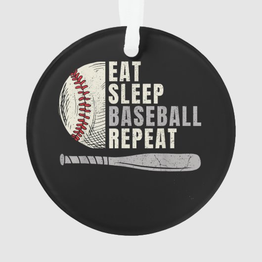 Eat Sleep Baseball Wiederholung Funny Baseball Pla Ornament (Rückseite)