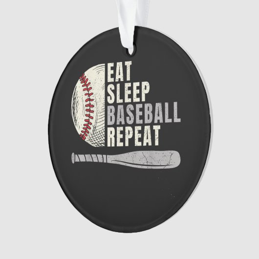 Eat Sleep Baseball Wiederholung Funny Baseball Pla Ornament (Vorderseite)