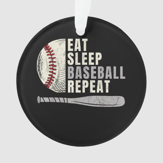 Eat Sleep Baseball Wiederholung Funny Baseball Pla Ornament (Vorderseite)