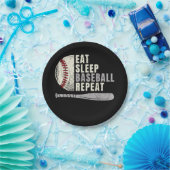 Eat Sleep Baseball Wiederholung Funny Baseball Pla Pappteller (Party)