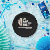 Eat Sleep Baseball Wiederholung Funny Baseball Pla Pappteller (Party)