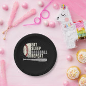 Eat Sleep Baseball Wiederholung Funny Baseball Pla Pappteller (Party)