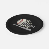 Eat Sleep Baseball Wiederholung Funny Baseball Pla Pappteller (Schrägansicht)