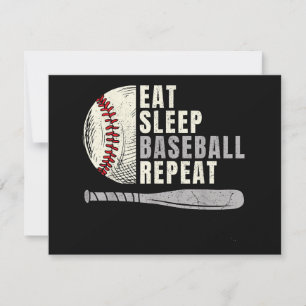 Eat Sleep Baseball Wiederholung Funny Baseball Pla RSVP Karte