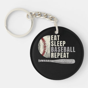 Eat Sleep Baseball Wiederholung Funny Baseball Pla Schlüsselanhänger
