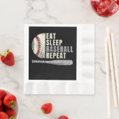Eat Sleep Baseball Wiederholung Funny Baseball Pla Serviette (Beispiel)
