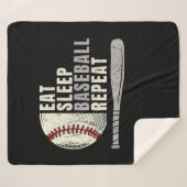 Eat Sleep Baseball Wiederholung Funny Baseball Pla Sherpadecke (Vorderseite (Horizontal))