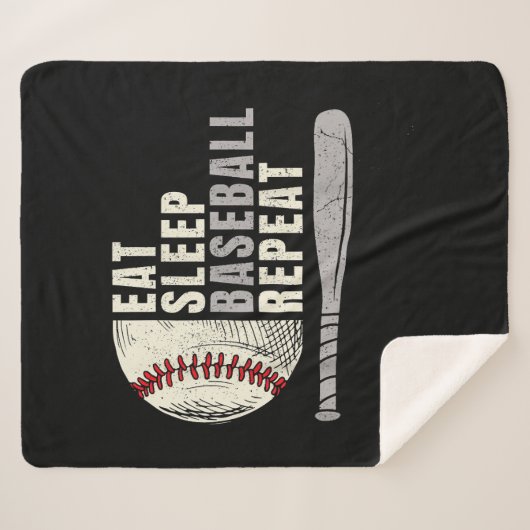 Eat Sleep Baseball Wiederholung Funny Baseball Pla Sherpadecke (Vorderseite (Horizontal))