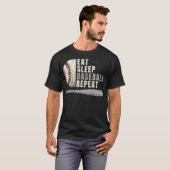 Eat Sleep Baseball Wiederholung Funny Baseball Pla T-Shirt (Vorne ganz)