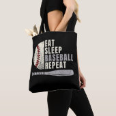 Eat Sleep Baseball Wiederholung Funny Baseball Pla Tasche (Von Nahem)