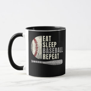 Eat Sleep Baseball Wiederholung Funny Baseball Pla Tasse