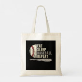 Eat Sleep Baseball Wiederholung Funny Baseball Pla Tragetasche (Rückseite)