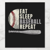 Eat Sleep Baseball Wiederholung Funny Baseball Pla Weinetikett (Einzelnes Label)