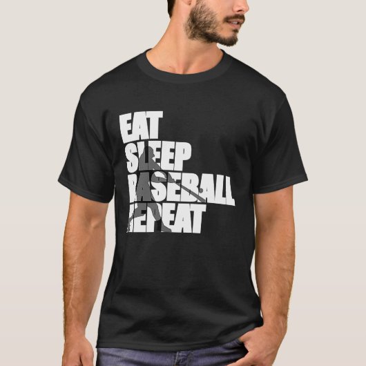 Eat Sleep Baseball Wiederholung Liebe Baseball T-Shirt (Vorderseite)