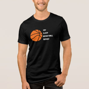 Eat Sleep Basketball Repeat auf Unisex  Tri-Blend Shirt