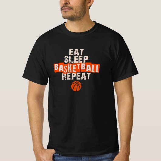 Eat, Sleep, Basketball, Repeat T-Shirt (Vorderseite)
