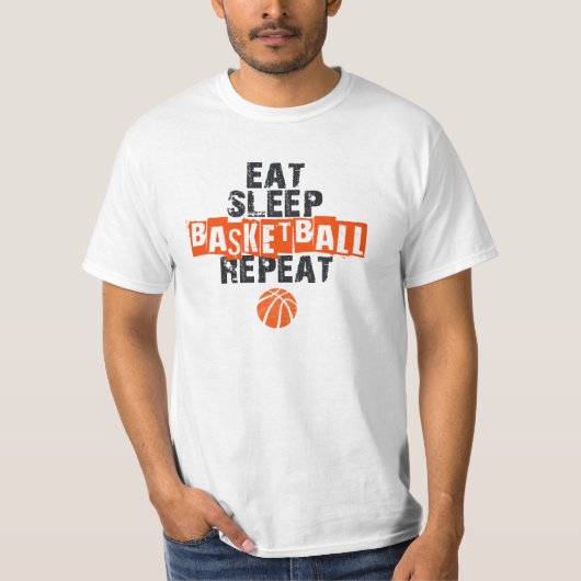 Eat, Sleep, Basketball, Repeat T-Shirt (Vorderseite)