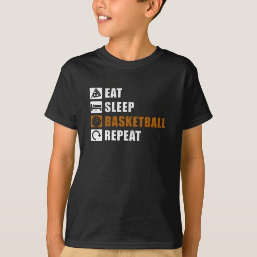 Eat Sleep Basketball Spieler Geschenk-Idee T-Shirt (Vorderseite)