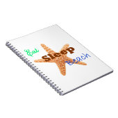Eat Sleep Beach - Notebook Notizblock (Rechte Seite)