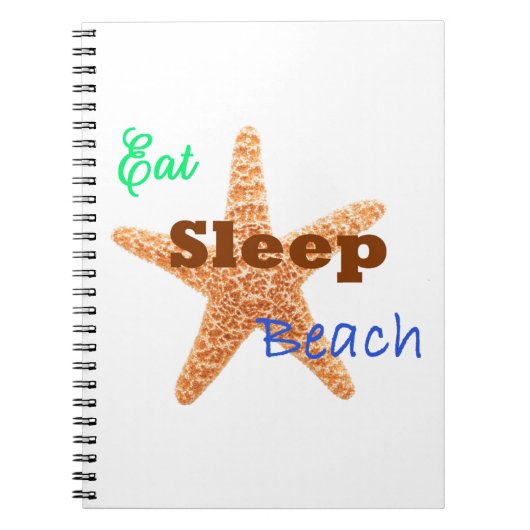 Eat Sleep Beach - Notebook Notizblock (Vorderseite)