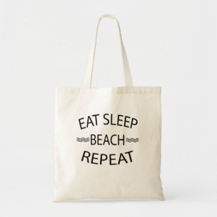 Eat Sleep Beach Wiederholung Summer Beach Tasche