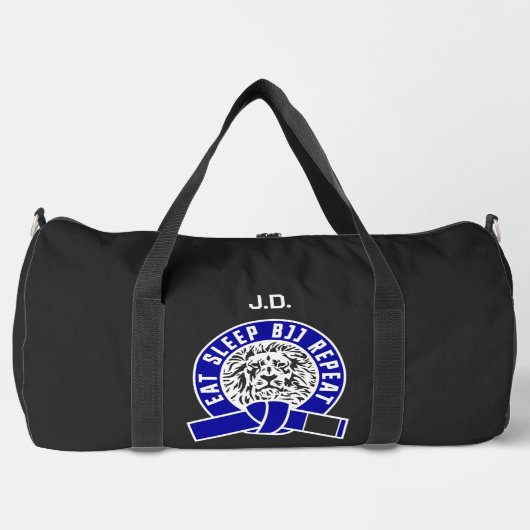 Eat Sleep BJJ Repeat - Blue Belt "Customizable" Duffle Bag (Vorderseite)