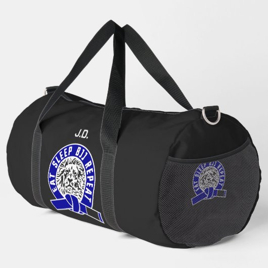 Eat Sleep BJJ Repeat - Blue Belt "Customizable" Duffle Bag (Rechte Ecke)