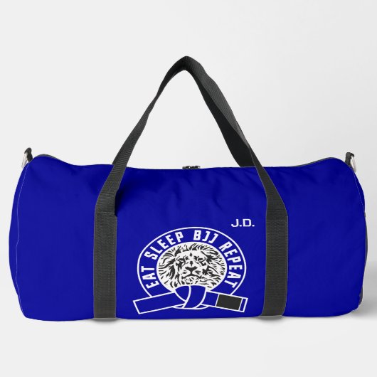 Eat Sleep BJJ Repeat - Blue Belt "Customizable" Duffle Bag (Vorderseite)