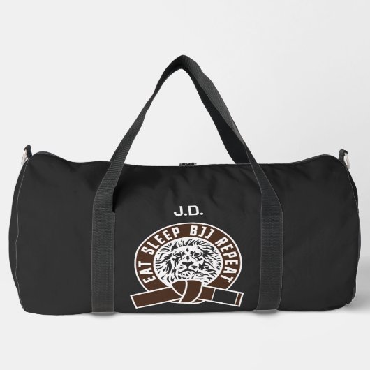 Eat Sleep BJJ Repeat - Brown Belt "Customizable" Duffle Bag (Vorderseite)
