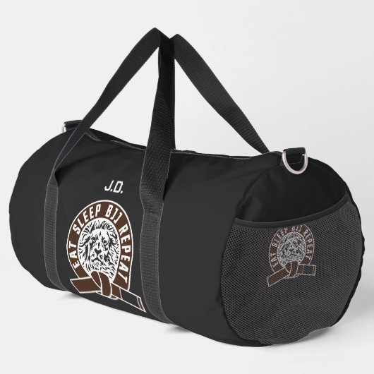 Eat Sleep BJJ Repeat - Brown Belt "Customizable" Duffle Bag (Rechte Ecke)